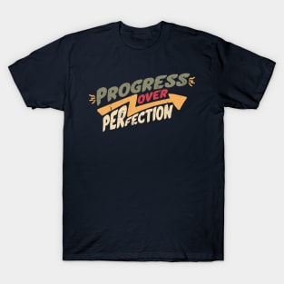 Vintage Progress Over Perfection // Back to School Teacher Saying T-Shirt